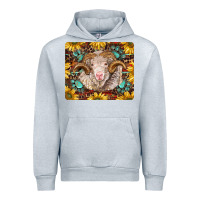 Heather Grey merino ram with sunflowers and gemstone mousepad Urban Hoodie - BarkalooDesign