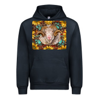 Navy merino ram with sunflowers and gemstone mousepad Urban Hoodie - BarkalooDesign