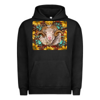 Pigment Black merino ram with sunflowers and gemstone mousepad Urban Hoodie - BarkalooDesign