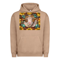 Pigment Burro merino ram with sunflowers and gemstone mousepad Urban Hoodie - BarkalooDesign