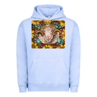 Pigment Grape Ice merino ram with sunflowers and gemstone mousepad Urban Hoodie - BarkalooDesign