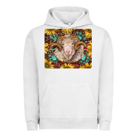 Pigment Lunar Rock merino ram with sunflowers and gemstone mousepad Urban Hoodie - BarkalooDesign