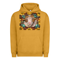 Pigment Peanut Butter merino ram with sunflowers and gemstone mousepad Urban Hoodie - BarkalooDesign