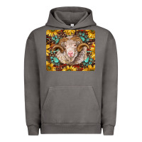 Pigment Tornado merino ram with sunflowers and gemstone mousepad Urban Hoodie - BarkalooDesign