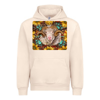 Sandshell merino ram with sunflowers and gemstone mousepad Urban Hoodie - BarkalooDesign
