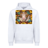 White merino ram with sunflowers and gemstone mousepad Urban Hoodie - BarkalooDesign