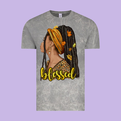 Fall Afro Woman Blessed Vintage Tee Designed By Nancycooperartshop