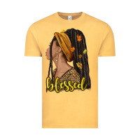 Vintage Mustard Fall afro woman blessed Vintage Tee - NancyCooperArtShop