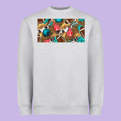 American  Football With Turquoise License Plate Heavyweight Sweatshirt Designed By Bundleandbundleshop