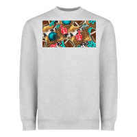Heather Grey american  football with turquoise license plate Heavyweight Sweatshirt - BundleAndBundleShop