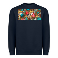 Navy american  football with turquoise license plate Heavyweight Sweatshirt - BundleAndBundleShop
