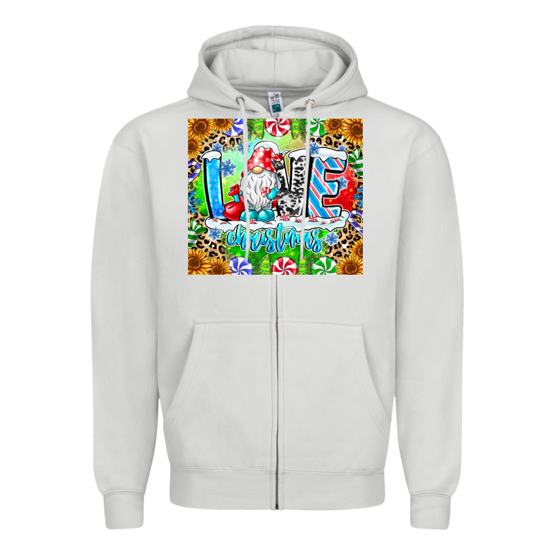 Love Christmas Gnome Zipper Hoodie by CowhideDigitalArt | Teevron