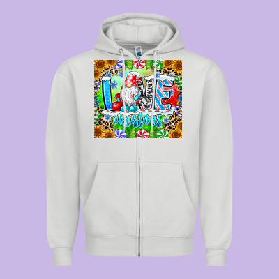 Love Christmas Gnome Zipper Hoodie Designed By Cowhidedigitalart