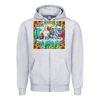Heather Grey Love Christmas gnome Zipper Hoodie - CowhideDigitalArt