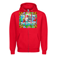 Red Love Christmas gnome Zipper Hoodie - CowhideDigitalArt