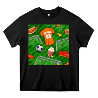 Black soccer ball uniform and shoes seamless pattern Heavy Core Tee - BundleAndBundleShop