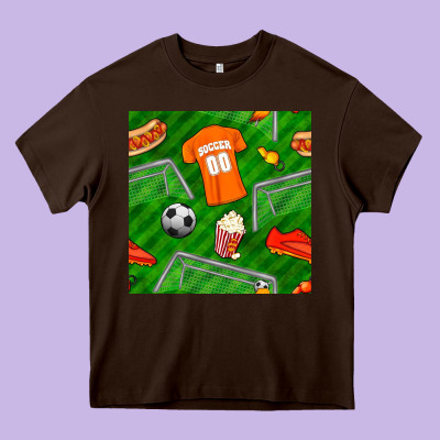 Soccer Ball Uniform And Shoes Seamless Pattern Heavy Core Tee Designed By Bundleandbundleshop