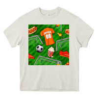 Cream soccer ball uniform and shoes seamless pattern Heavy Core Tee - BundleAndBundleShop