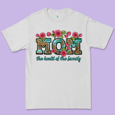 Mom The Heart Of The Family Premium Tee Designed By Artiststas