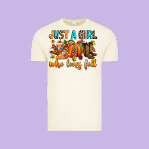 Just A Girl Who Loves Fall Vintage Tee Designed By Ranaportraitstore