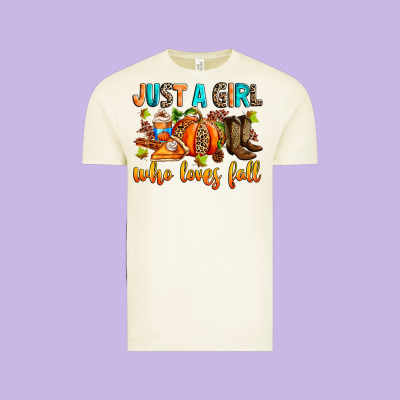 Just A Girl Who Loves Fall Vintage Tee Designed By Ranaportraitstore