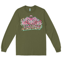 Army Green warriors wear pink breast cancer Long Sleeve Tee - CowGirlArtShop