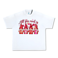 White All you need is love gnomies Valentine's Day Urban Heavy Tee - HowdyJamesFarm
