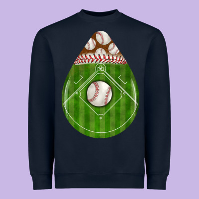 Baseball And Western Roses Teardrop Heavyweight Sweatshirt Designed By Bundleandbundleshop