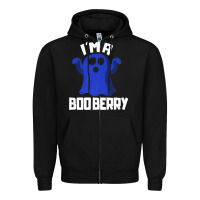 Black Boo Berry Halloween Funny Blueberry for Berries Fans Premium Zipper Hoodie - lanVoArt