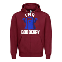 Burgundy Boo Berry Halloween Funny Blueberry for Berries Fans Premium Zipper Hoodie - lanVoArt