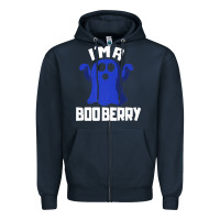 Navy Boo Berry Halloween Funny Blueberry for Berries Fans Premium Zipper Hoodie - lanVoArt