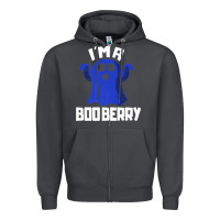 Smoke Boo Berry Halloween Funny Blueberry for Berries Fans Premium Zipper Hoodie - lanVoArt