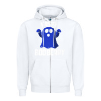 White Boo Berry Halloween Funny Blueberry for Berries Fans Premium Zipper Hoodie - lanVoArt