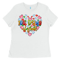 White 100 days of school Ladies Tee - Artiststas