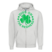Dove Grey dibs on the redhead  st patricks day Zipper Hoodie - lanVoArt