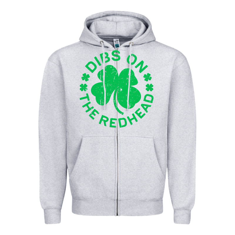 Dibs On The Redhead  St Patricks Day Zipper Hoodie by lanVoArt | Teevron