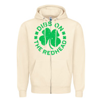 Sandshell dibs on the redhead  st patricks day Zipper Hoodie - lanVoArt