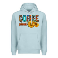 Blue Mist coffee please western doodle letters Premium Hoodie - FaDigitalArtStudio