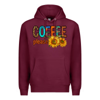 Burgundy coffee please western doodle letters Premium Hoodie - FaDigitalArtStudio