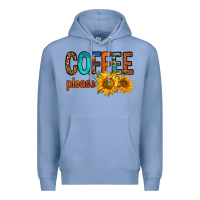 Colony Blue coffee please western doodle letters Premium Hoodie - FaDigitalArtStudio