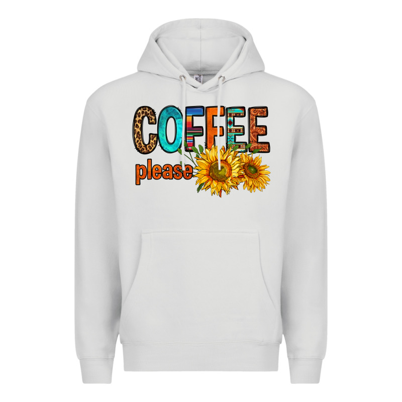 Coffee Please Western Doodle Letters Premium Hoodie by FaDigitalArtStudio | Teevron