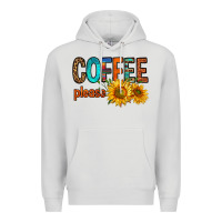 Dove Grey coffee please western doodle letters Premium Hoodie - FaDigitalArtStudio