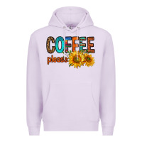 Lilac coffee please western doodle letters Premium Hoodie - FaDigitalArtStudio