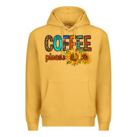 Mustard coffee please western doodle letters Premium Hoodie - FaDigitalArtStudio