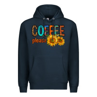 Navy coffee please western doodle letters Premium Hoodie - FaDigitalArtStudio