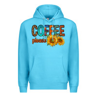 Ocean Blue coffee please western doodle letters Premium Hoodie - FaDigitalArtStudio