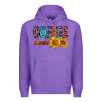 Purple coffee please western doodle letters Premium Hoodie - FaDigitalArtStudio
