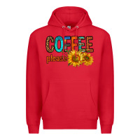 Red coffee please western doodle letters Premium Hoodie - FaDigitalArtStudio