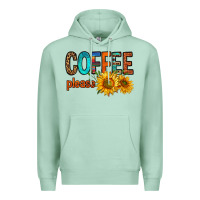 Seafoam coffee please western doodle letters Premium Hoodie - FaDigitalArtStudio