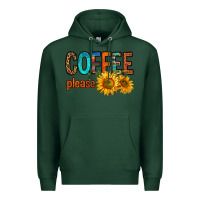 Sports Green coffee please western doodle letters Premium Hoodie - FaDigitalArtStudio